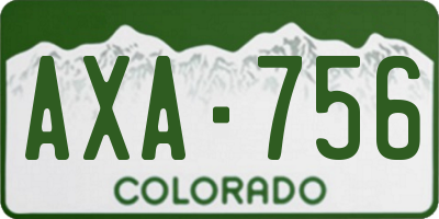 CO license plate AXA756