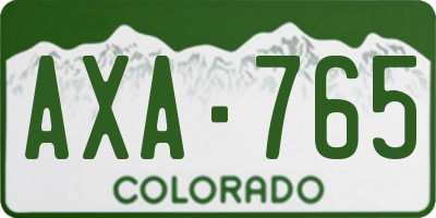 CO license plate AXA765