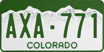 CO license plate AXA771