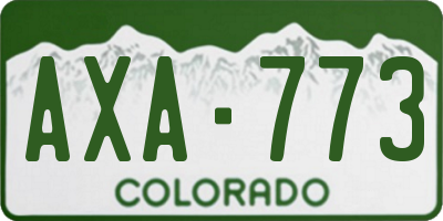 CO license plate AXA773