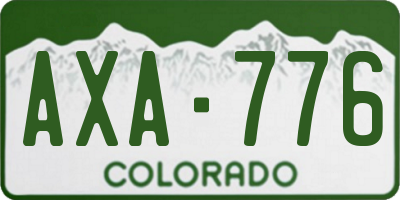 CO license plate AXA776