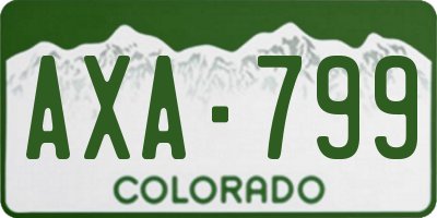 CO license plate AXA799