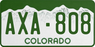 CO license plate AXA808