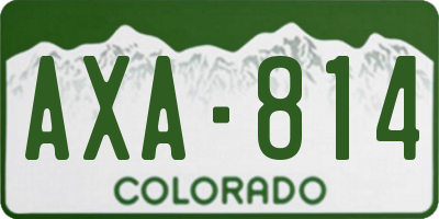 CO license plate AXA814