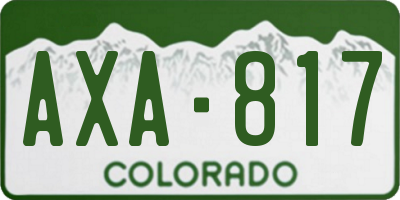CO license plate AXA817