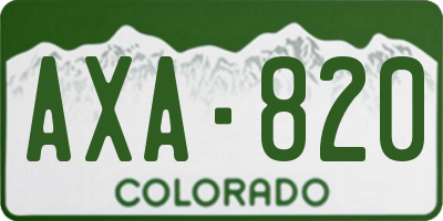CO license plate AXA820