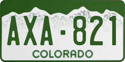 CO license plate AXA821