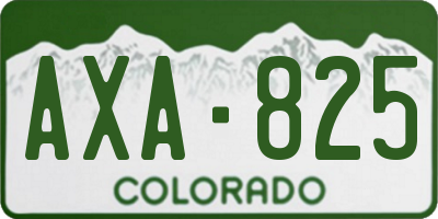 CO license plate AXA825