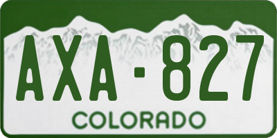 CO license plate AXA827