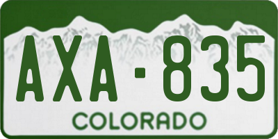 CO license plate AXA835