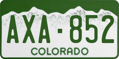 CO license plate AXA852