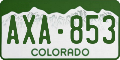 CO license plate AXA853