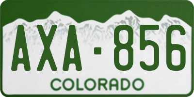 CO license plate AXA856