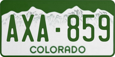 CO license plate AXA859