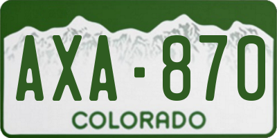 CO license plate AXA870