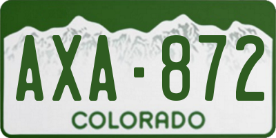 CO license plate AXA872