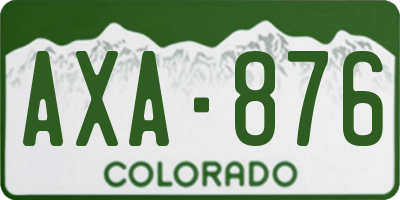 CO license plate AXA876