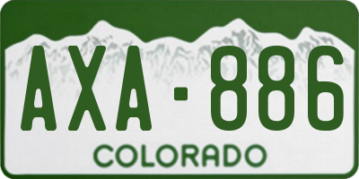 CO license plate AXA886