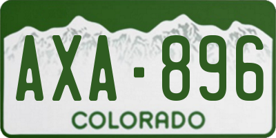 CO license plate AXA896