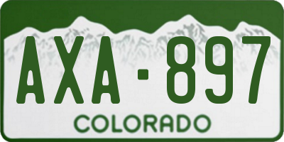 CO license plate AXA897