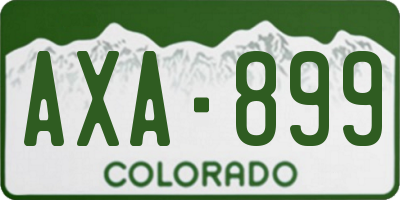 CO license plate AXA899