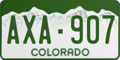 CO license plate AXA907