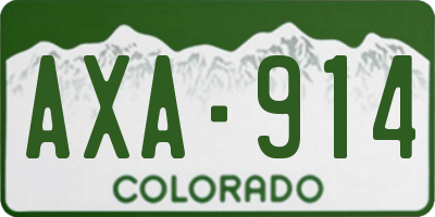 CO license plate AXA914