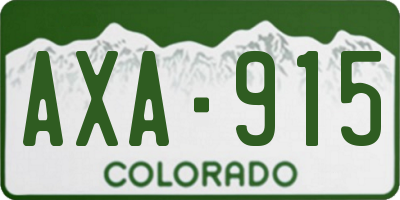 CO license plate AXA915