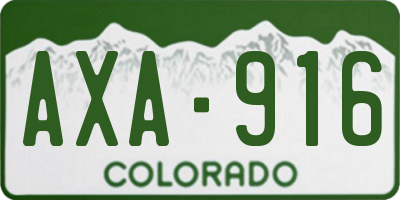 CO license plate AXA916