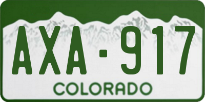 CO license plate AXA917