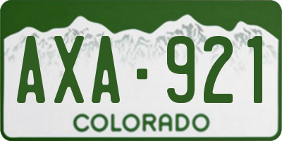 CO license plate AXA921