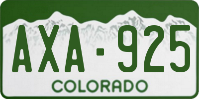 CO license plate AXA925