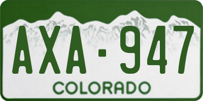 CO license plate AXA947