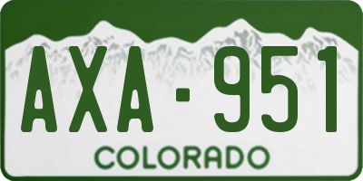 CO license plate AXA951