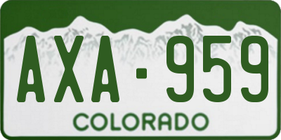 CO license plate AXA959