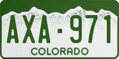 CO license plate AXA971
