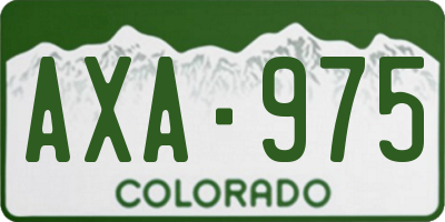 CO license plate AXA975