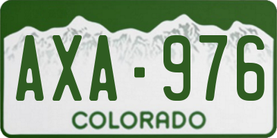 CO license plate AXA976