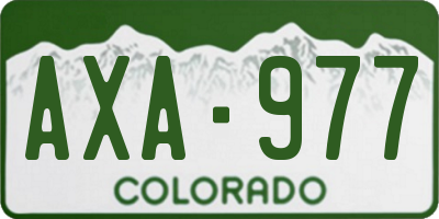 CO license plate AXA977