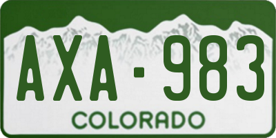 CO license plate AXA983