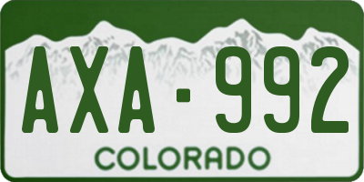 CO license plate AXA992