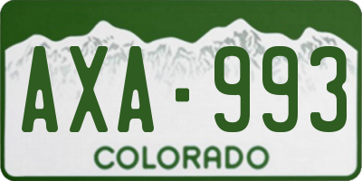 CO license plate AXA993