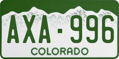 CO license plate AXA996