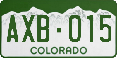 CO license plate AXB015