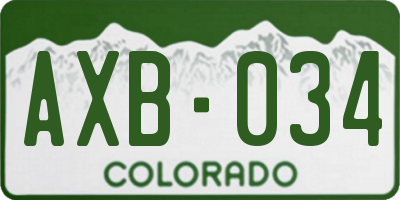 CO license plate AXB034