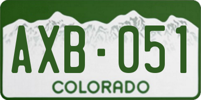 CO license plate AXB051