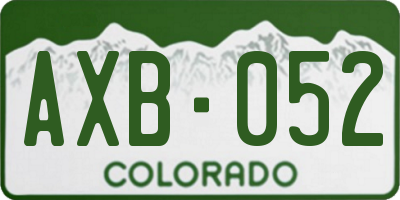 CO license plate AXB052