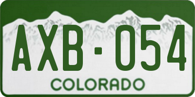 CO license plate AXB054