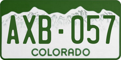 CO license plate AXB057