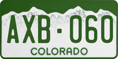 CO license plate AXB060